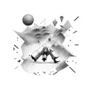 a man falling from a sky tattoo design idea