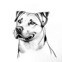 Labrador sitting in a Volkswagen California tattoo design idea