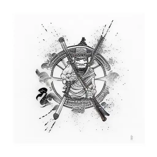 never give up /zoro / samouraï  tattoo design idea