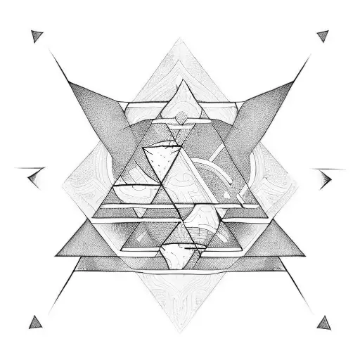 Triangle with 3 names tattoo design idea