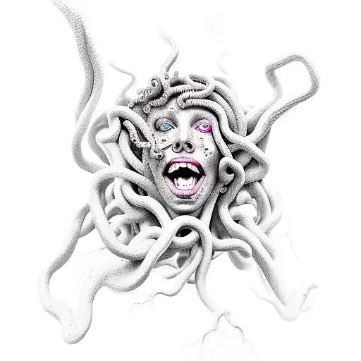 crying medusa tattoo design idea