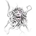 crying medusa tattoo design idea
