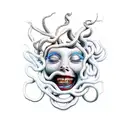crying medusa tattoo design idea