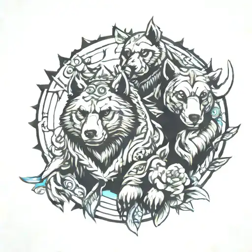 Toro and bear trader tattoo design idea