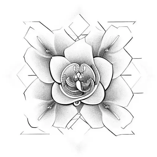 lily with box tattoo design idea