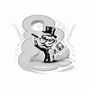 monopoly man as gangster tattoo design idea
