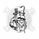 monopoly man as gangster tattoo design idea
