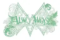 Word "Always" written with font from Harry Potter and letter A replaced with deathly hallows and green colors on backgro tattoo design idea