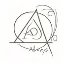 Word "Always" with Harry Potter font and letter A as Deathly Hallows sign tattoo design idea