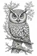 tree owl   tattoo design idea
