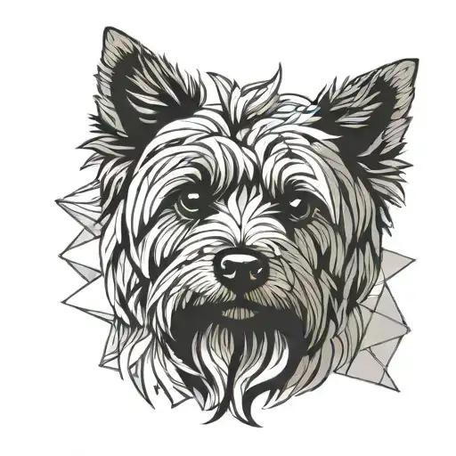 a yorkshire terrier playing tattoo design idea