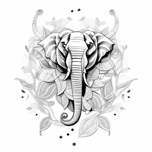plant vine, flowers, elephant, butterflies, quote, trees, honey comb, and nature  tattoo design idea