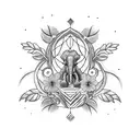 plant vine, flowers, elephant, butterflies, mandala, quote, trees, honey comb, and nature  tattoo design idea