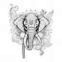 plant vine, flowers, elephant, butterflies, mandala, quote, trees, honey comb, and nature  tattoo design idea