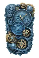 clocks gear tattoo design idea