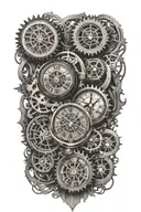 clocks gear tattoo design idea