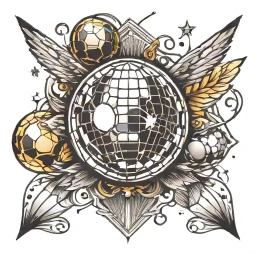 mirrorball tattoo design idea