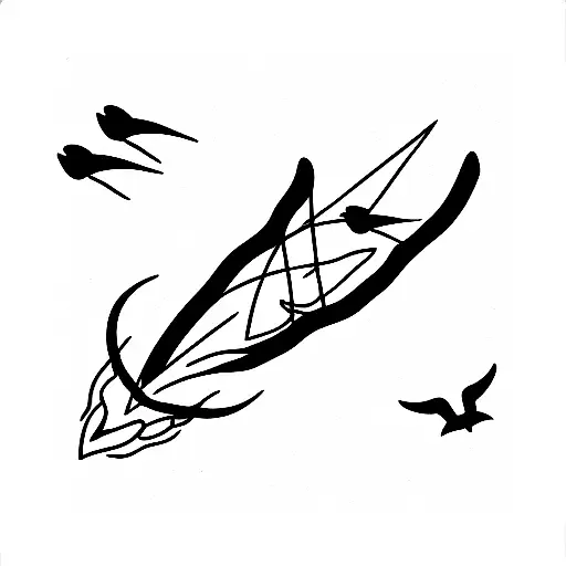 v of geese  tattoo design idea