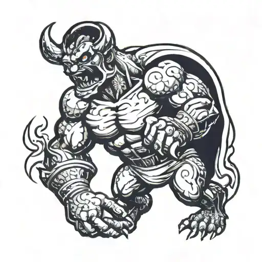 balrog in traditional style tattoo tattoo design idea