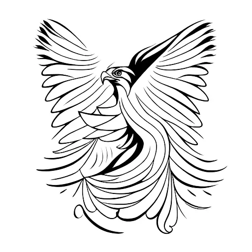 feminine nature and eagle symmetrical design tattoo design idea