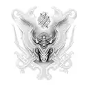 Anglo-Saxon runes with griffin tattoo design idea