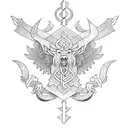 Anglo-Saxon runes with griffin tattoo design idea