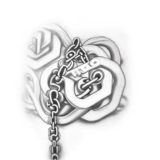 chain with a word what is metanoia tattoo design idea