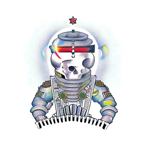 accordion, bubbles, ukulele,  tattoo design idea