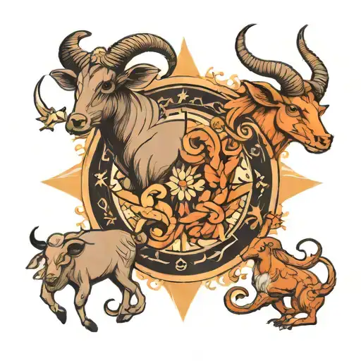 piscis Taurus Gemini and Aries tattoo design idea