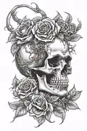 skull, roses, scorpion tattoo design idea