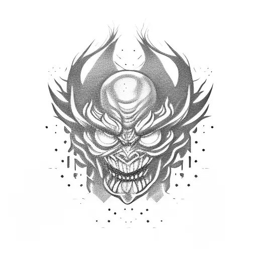 demonic smurf  tattoo design idea