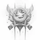 clouds with gratitude tattoo design idea