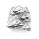clouds with gratitude tattoo design idea