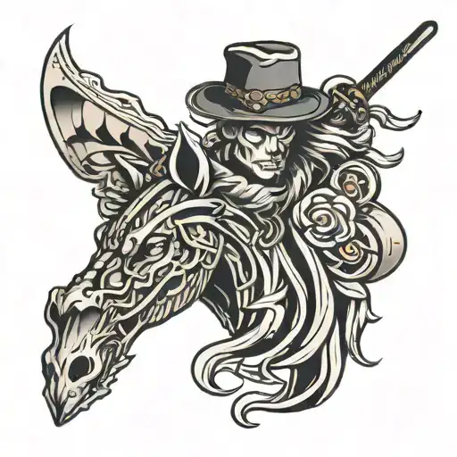 western tooling tattoo design idea