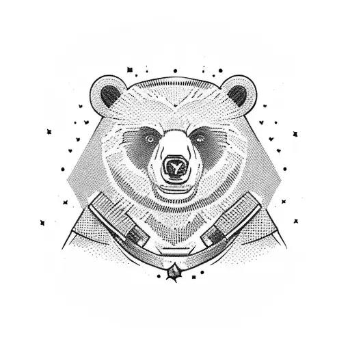 communist bear tattoo design idea