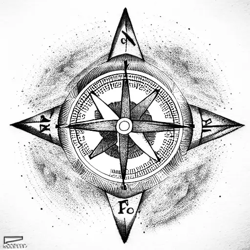 Stoic compass tattoo design idea