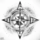Stoic compass tattoo design idea