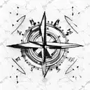 Stoic compass tattoo design idea