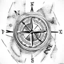 Stoic compass tattoo design idea