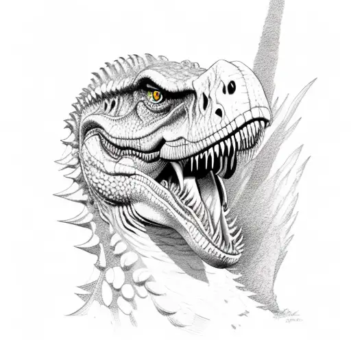 raptor and t-Rex  tattoo design idea