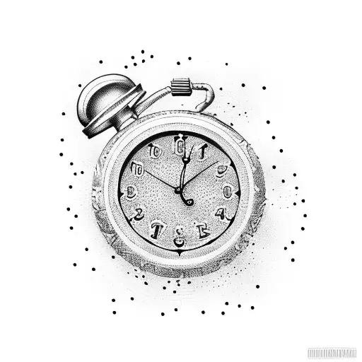 Men running for the Clock  tattoo design idea