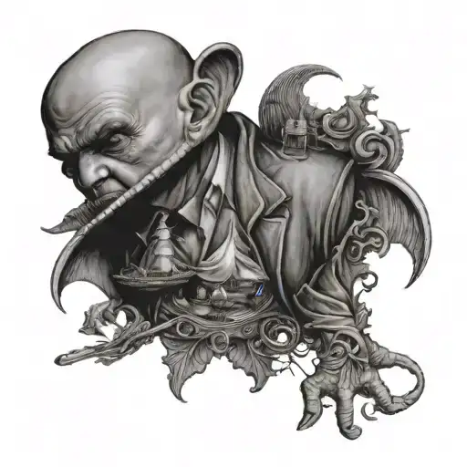 a mysterious man far from everyone tattoo design idea