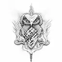 Harry potter deathly hallow with snake and eagle tattoo design idea