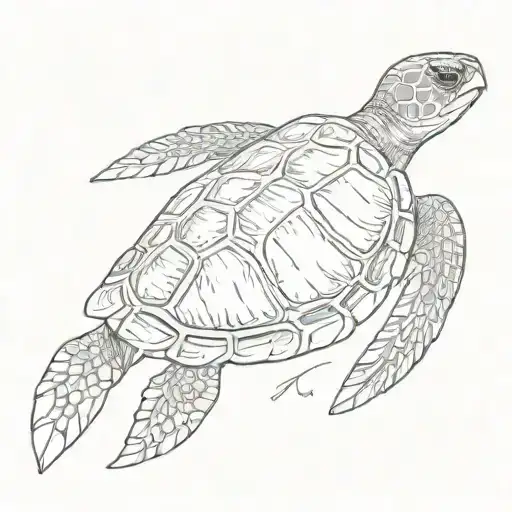 sea turtle swimming gracefully tattoo design idea