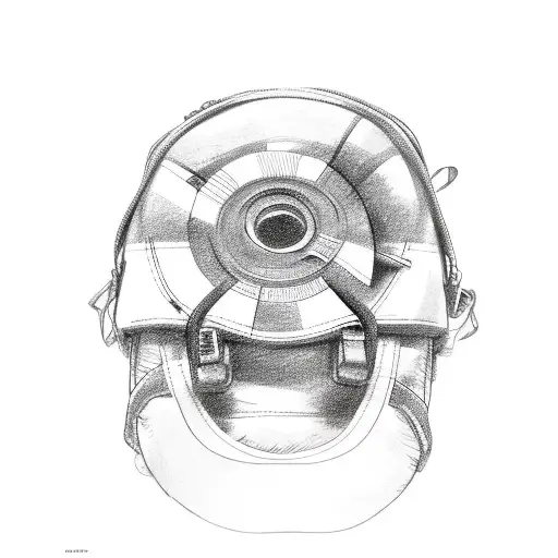 backpack, car wheels tattoo design idea