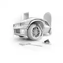 backpack, car wheels tattoo design idea