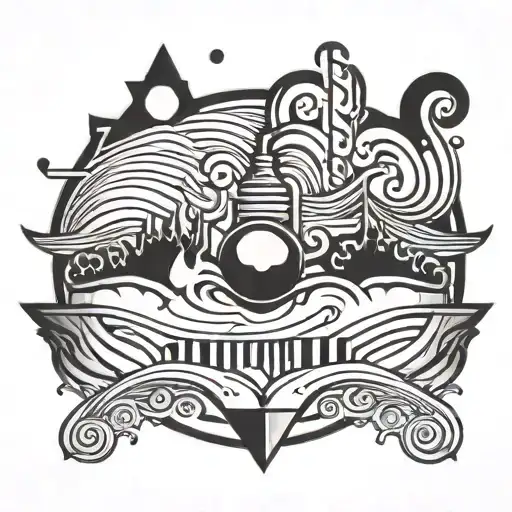 waveform with vinyl  tattoo design idea