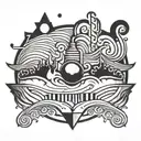 waveform with vinyl  tattoo design idea