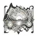 waveform with vinyl  tattoo design idea