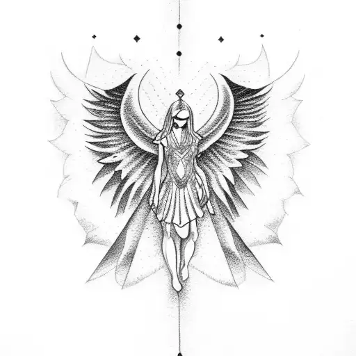 falling angel  tattoo design idea